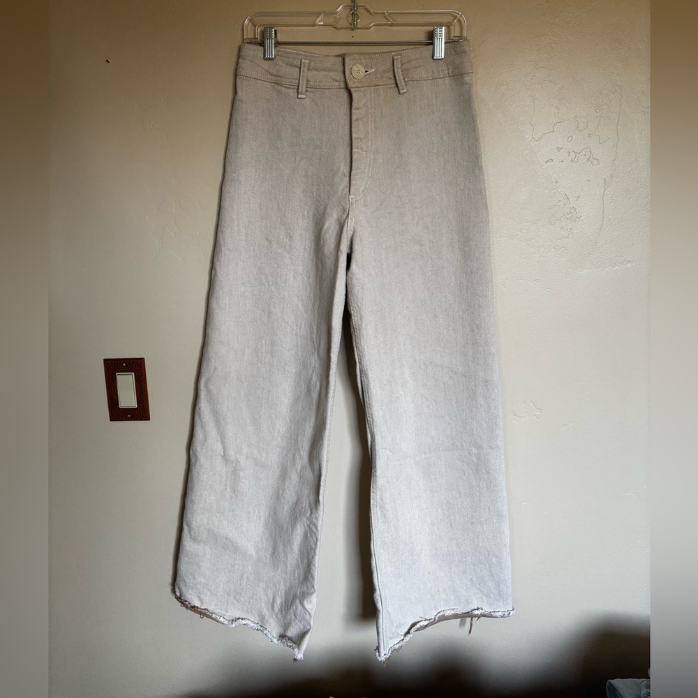 Zara Linen Blend Wide Leg Pants